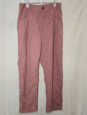 Corduroy High Rise Straight Pants Dusty Pink